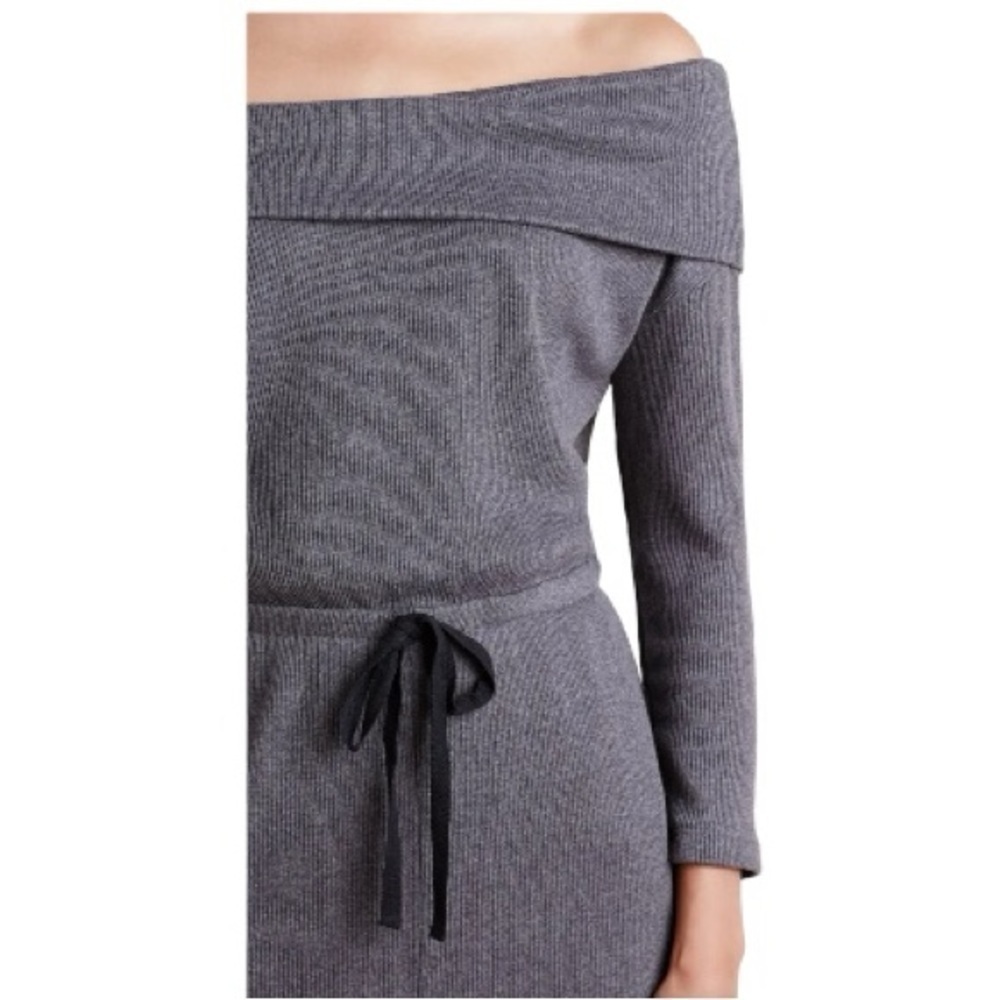TIBBY DRESS DOLAN LEFT COAST Timeless Gray quarter sleeve cowl neck work casual - Picture 2 of 10